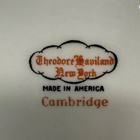 Vintage Oval Vegetable Serving Bowl Theodore Haviland Cambridge Crimson Tree 50s - Picture 4 of 9